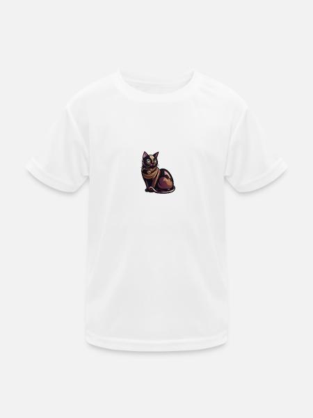 Luxurious Cat (Magical Animals Collection) - Kids Functional T-Shirt - white - Front