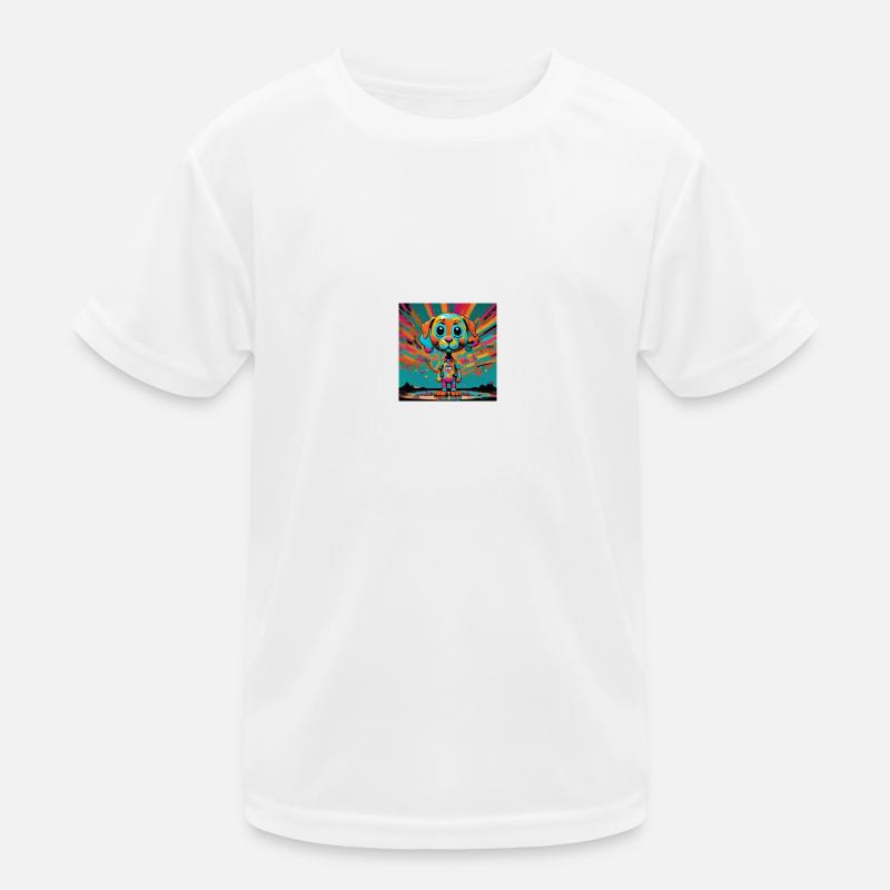 Farbenfroher Hund Kinder Funktions-T-Shirt