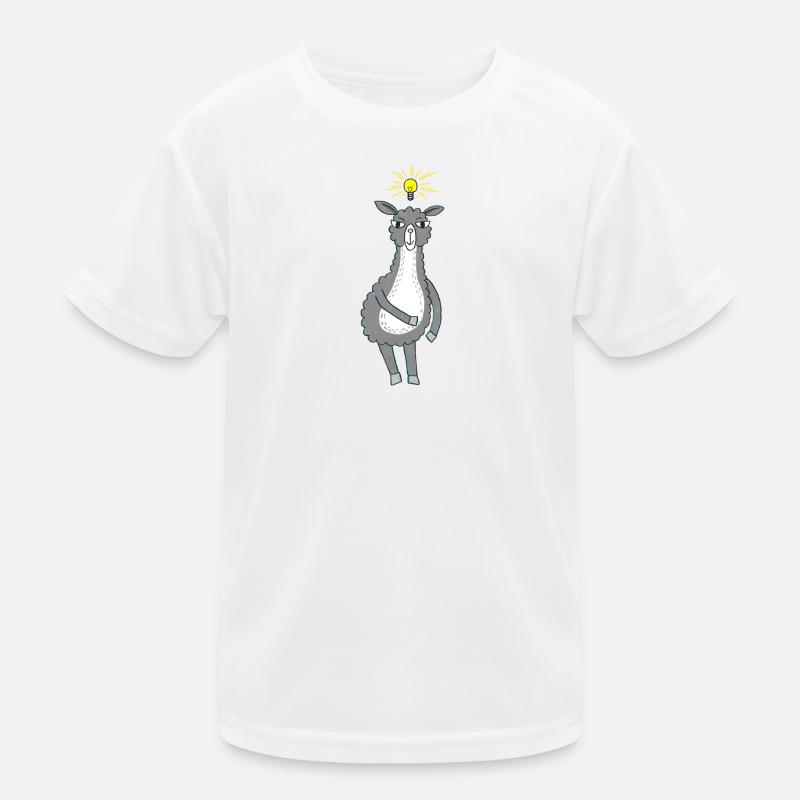 Lama hat eine Idee - Kinder Funktions-T-Shirt - Weiß