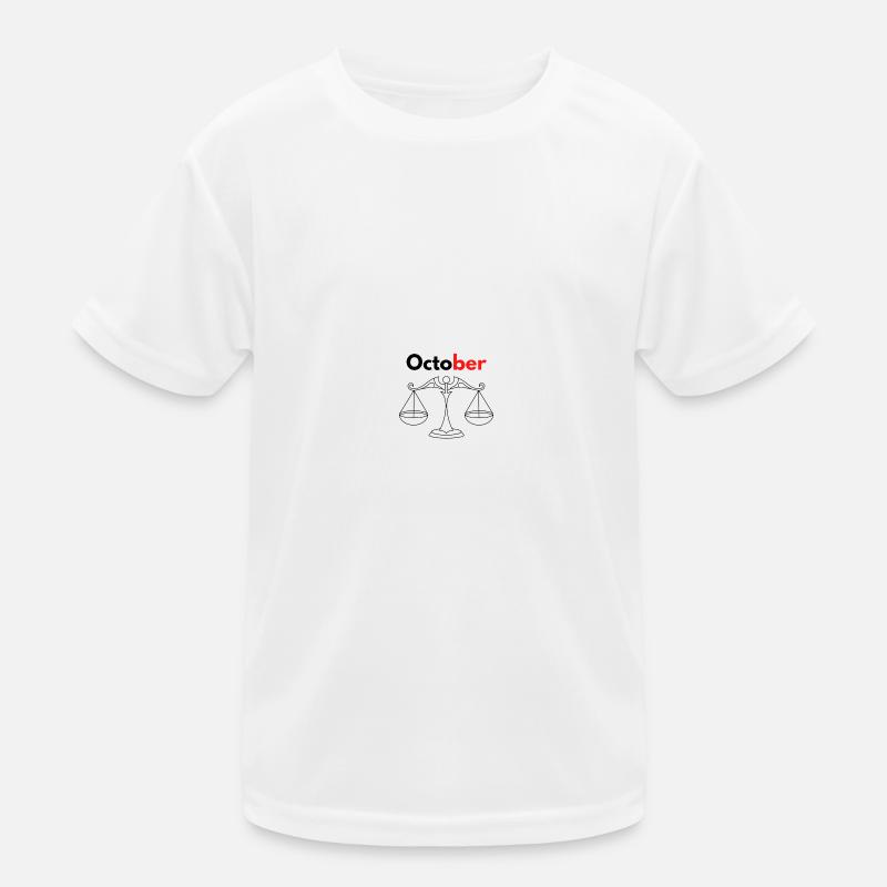 Month with his Astrological sign Libra/October Kids Functional T-Shirt