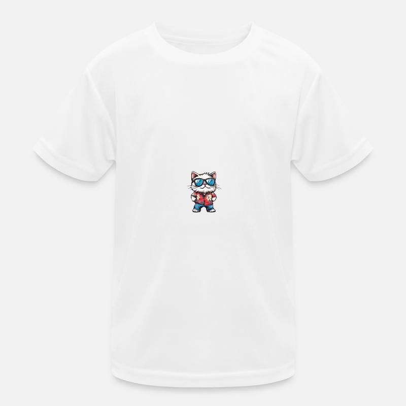 Chat Bande Dessinée Cool Été T-shirt sport Enfant