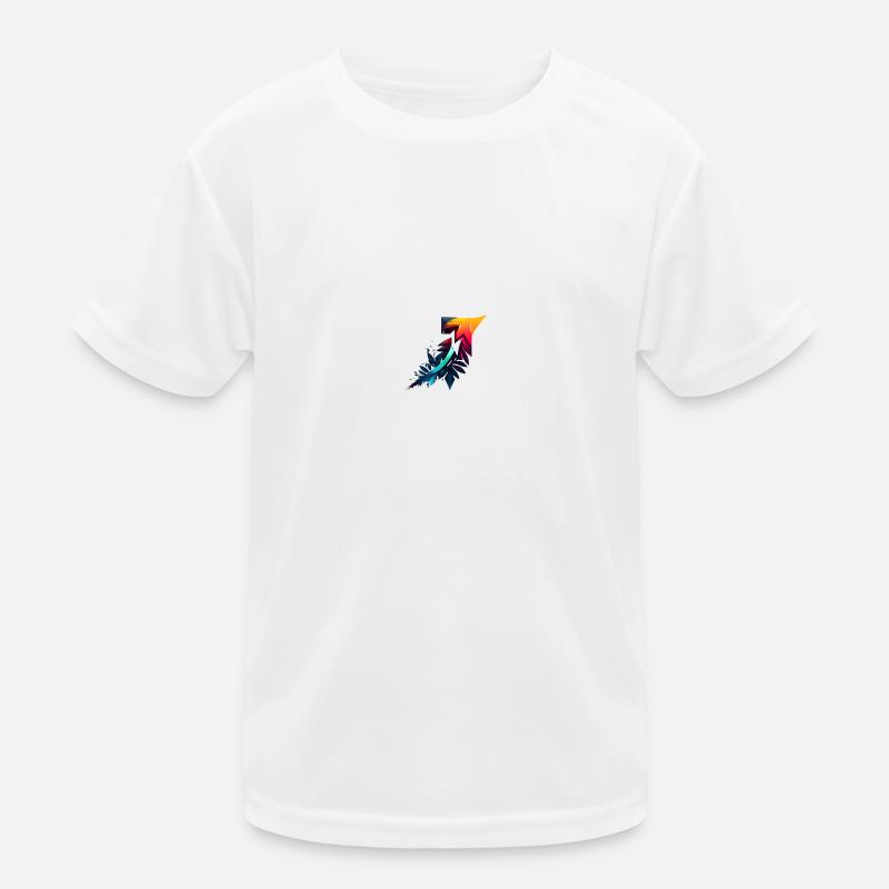 Feder 1 - Kinder Funktions-T-Shirt - Weiß