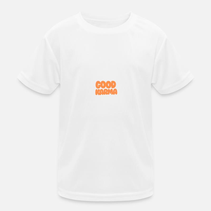 Good Karma Orange - Kinder Funktions-T-Shirt - Weiß