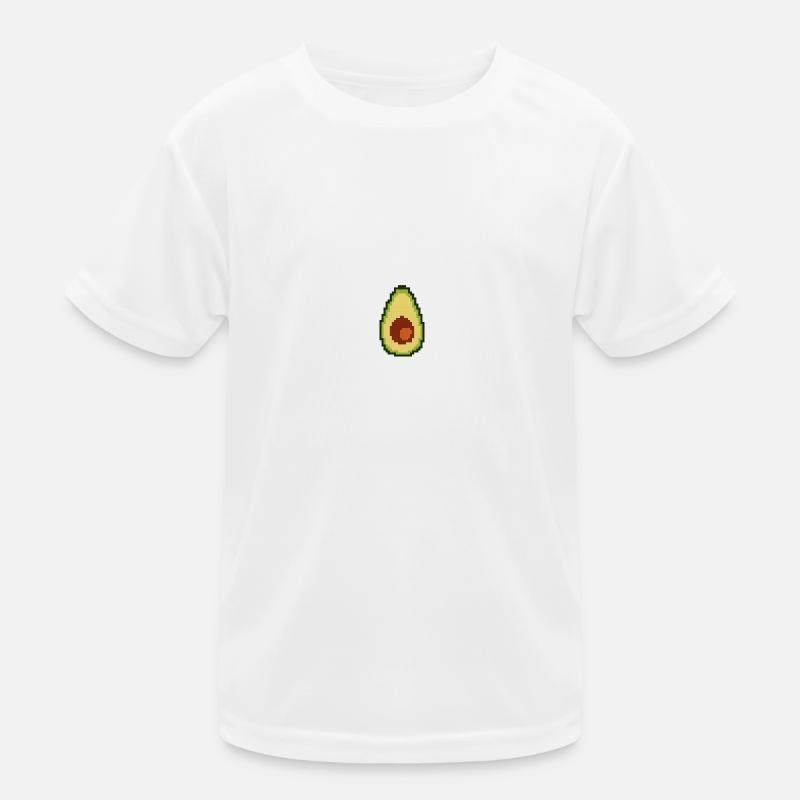 Pixel Avocado Klein - Kinder Funktions-T-Shirt - Weiß