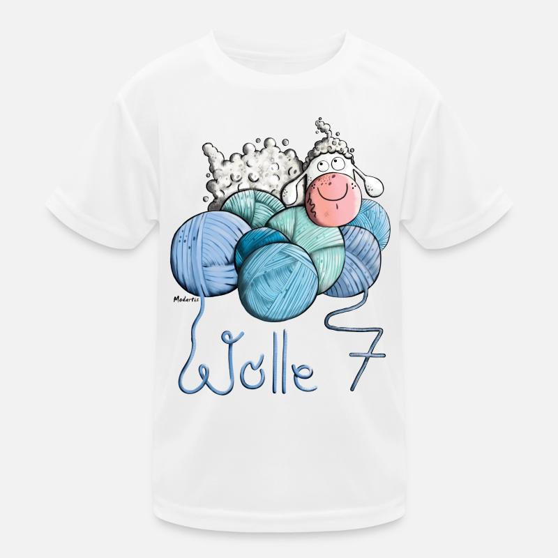 Schaf auf Wolle 7 Kinder Funktions-T-Shirt