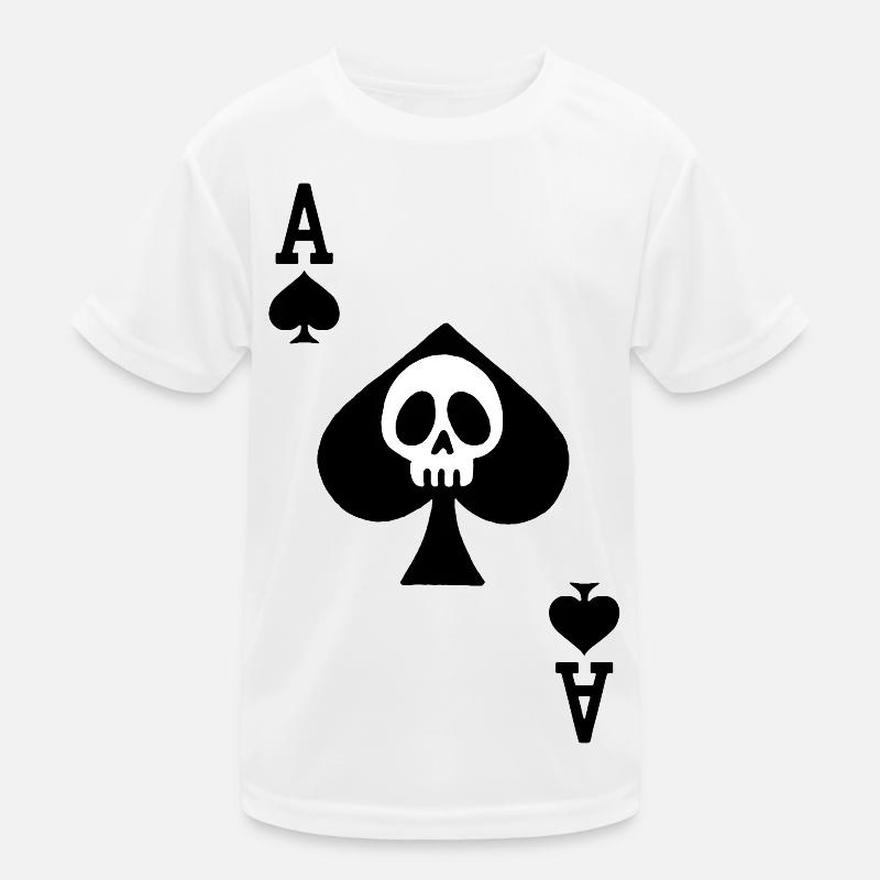 Schädel und Pik-Ass Kinder Funktions-T-Shirt