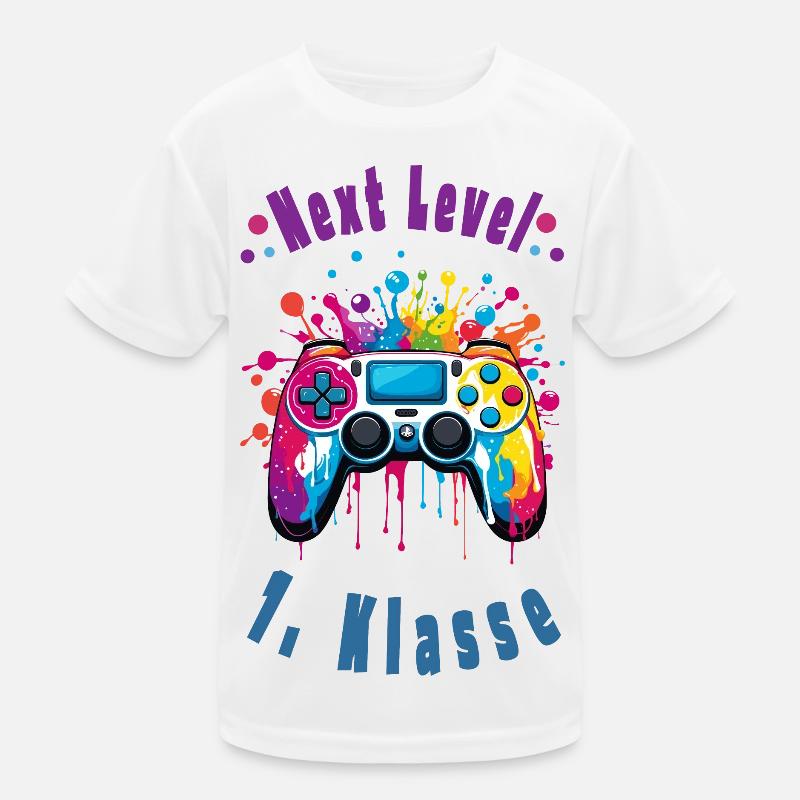 Einschulung - Gaming - 1. Klasse - Schulkind Kinder Funktions-T-Shirt