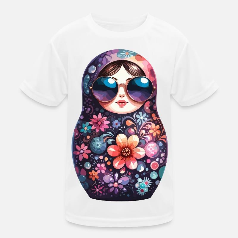 Matryoshka Cool Sunglasses Gift Kids Functional T-Shirt