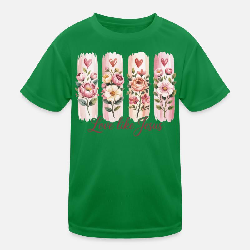 Amour Fleur Aimer Comme Jésus Mariage T-shirt sport Enfant