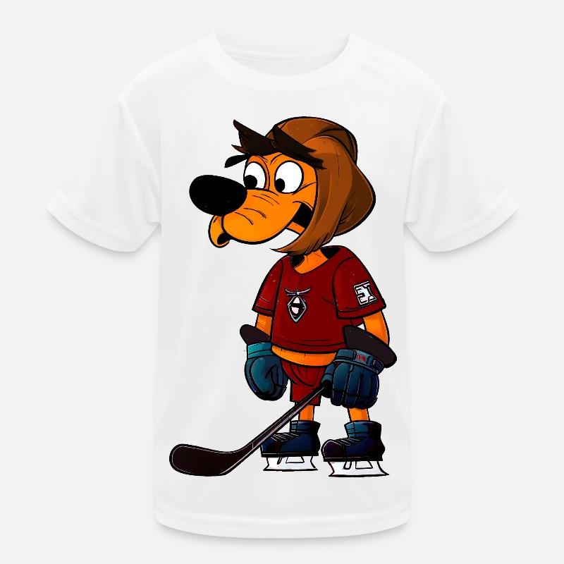 Hunde Eishockey Kinder Funktions-T-Shirt