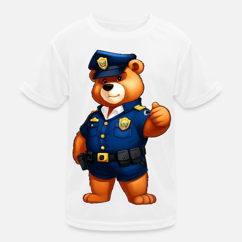 Polizei Bären Kinder Funktions-T-Shirt