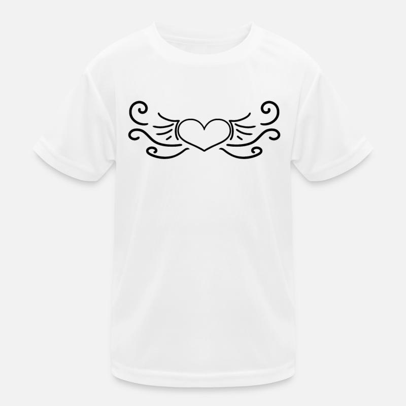 Herz Schwarz Kinder Funktions-T-Shirt