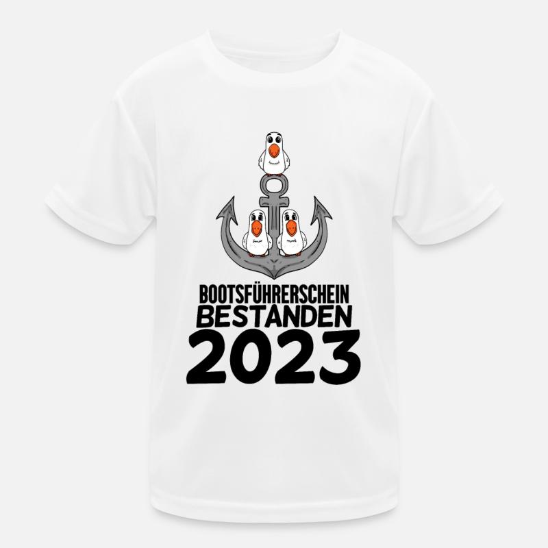 Bootsführerschein 2023 Motorboot Geschenk Kinder Funktions-T-Shirt