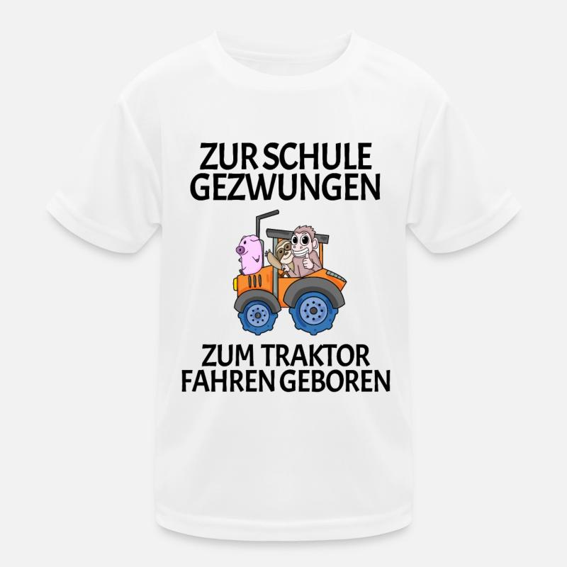 Schule Einschulung Traktor Geschenk Lustig Kinder Funktions-T-Shirt