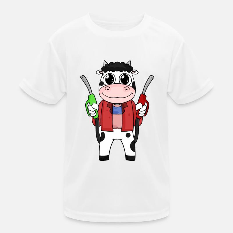 Préposé à la station-service station d’essence vache T-shirt sport Enfant