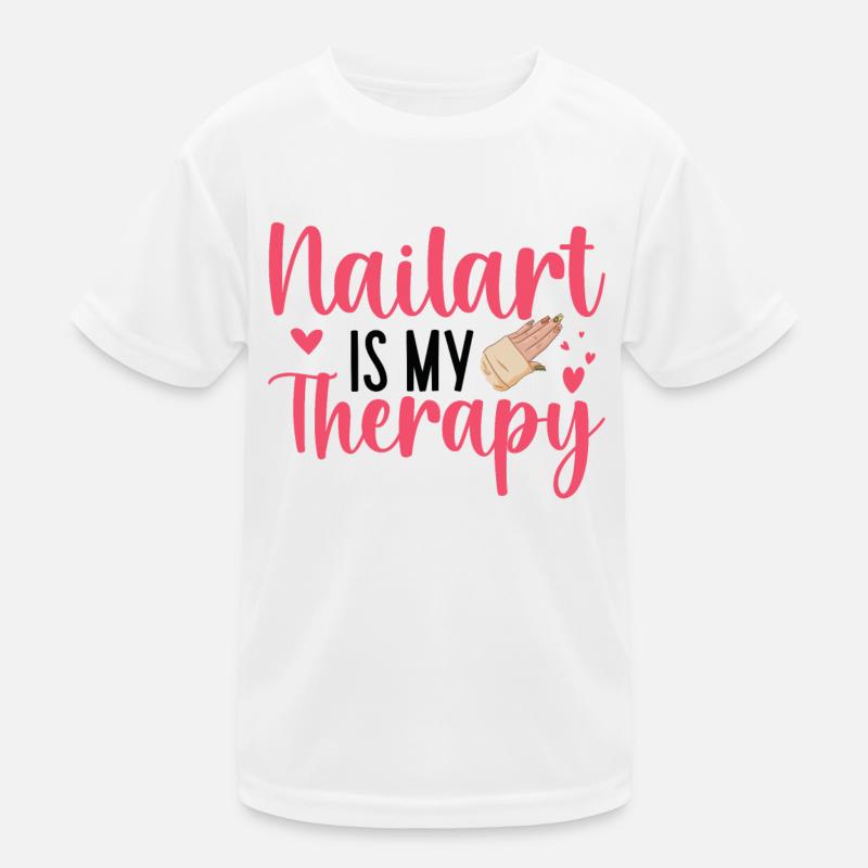 Nail art is my therapy nail technician Kids Functional T-Shirt