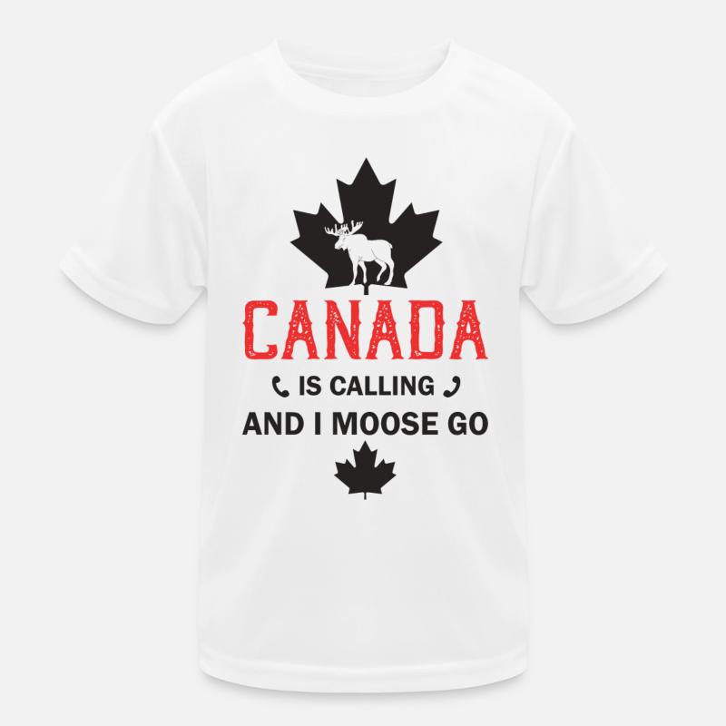 Canada Moose Canadian Flag Maple Leaf Kids Functional T-Shirt