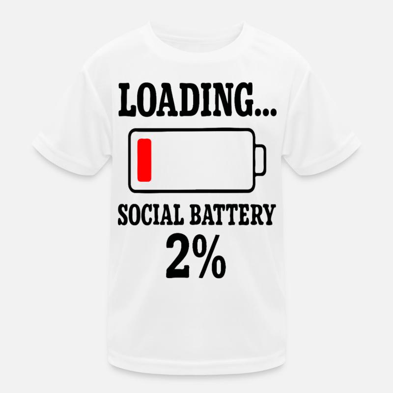 Loading Social Battery – Low Energy Funny Quote Kids Functional T-Shirt