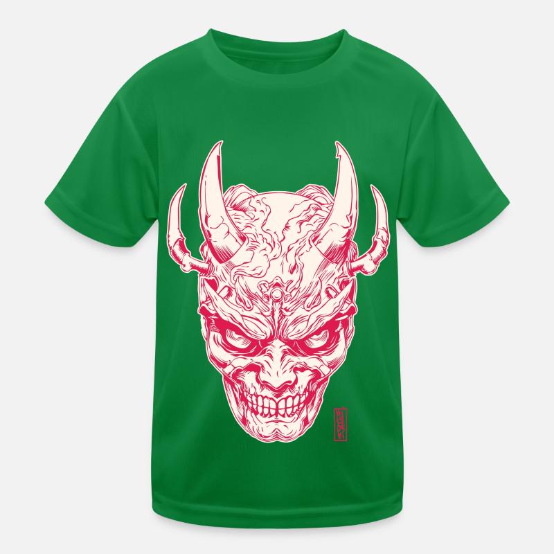 Oni Mask Kinder Funktions-T-Shirt