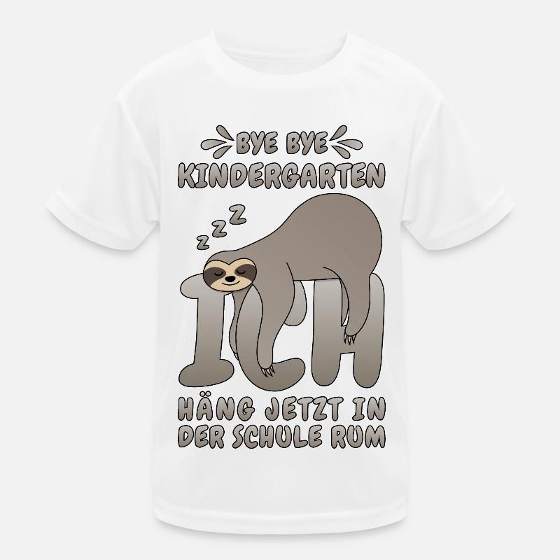 Faultier Bye Bye Kindergarten Schule Grundschule Kinder Funktions-T-Shirt