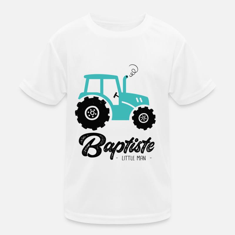 Baptiste Vorname Baptist mit Traktor Kinder Funktions-T-Shirt