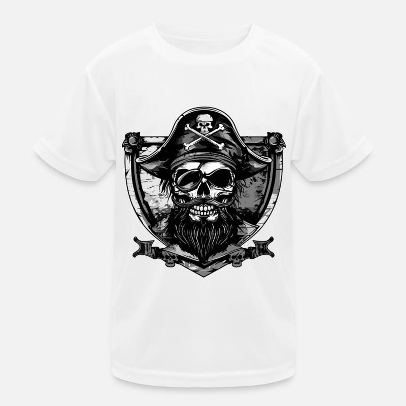 Pirate Skull Crest Kids Functional T-Shirt