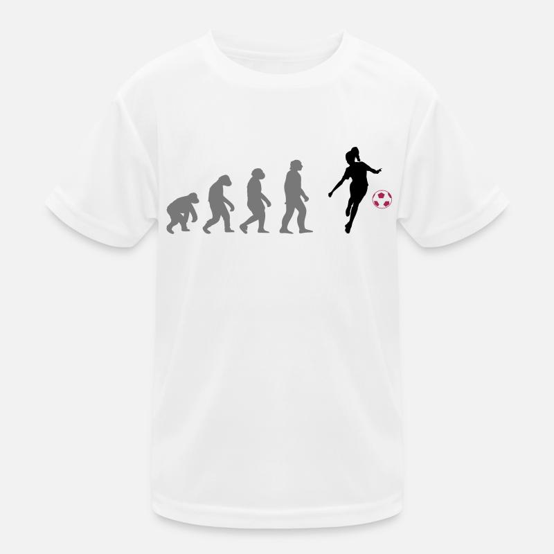 Evolution Fußballerin Kinder Funktions-T-Shirt
