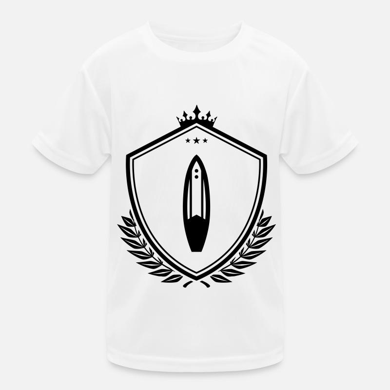 Surfbrett wappen Kinder Funktions-T-Shirt