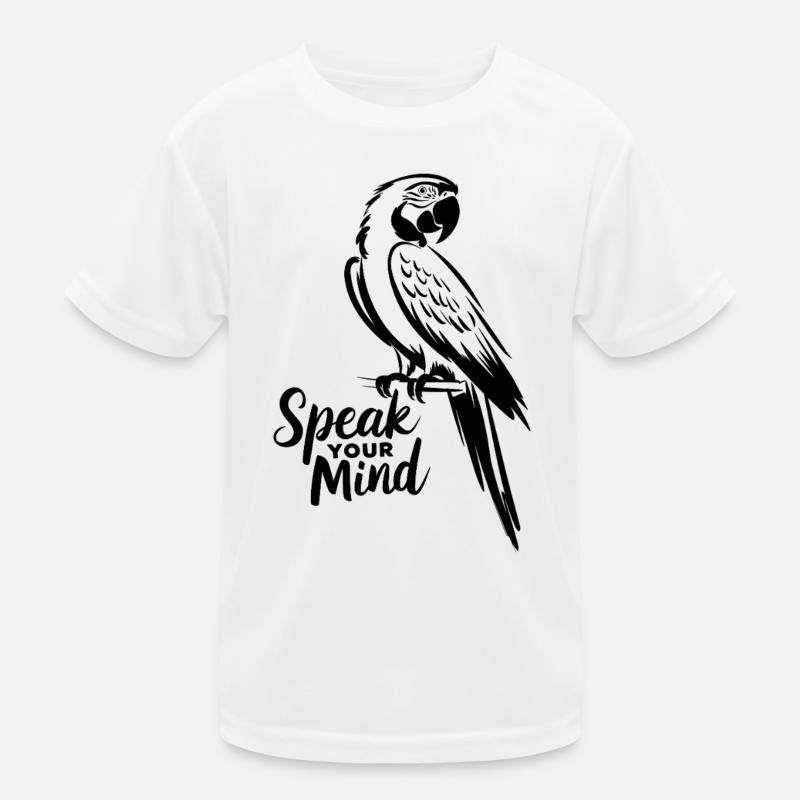 Parrot Speak Your Mind Illustration Kids Functional T-Shirt