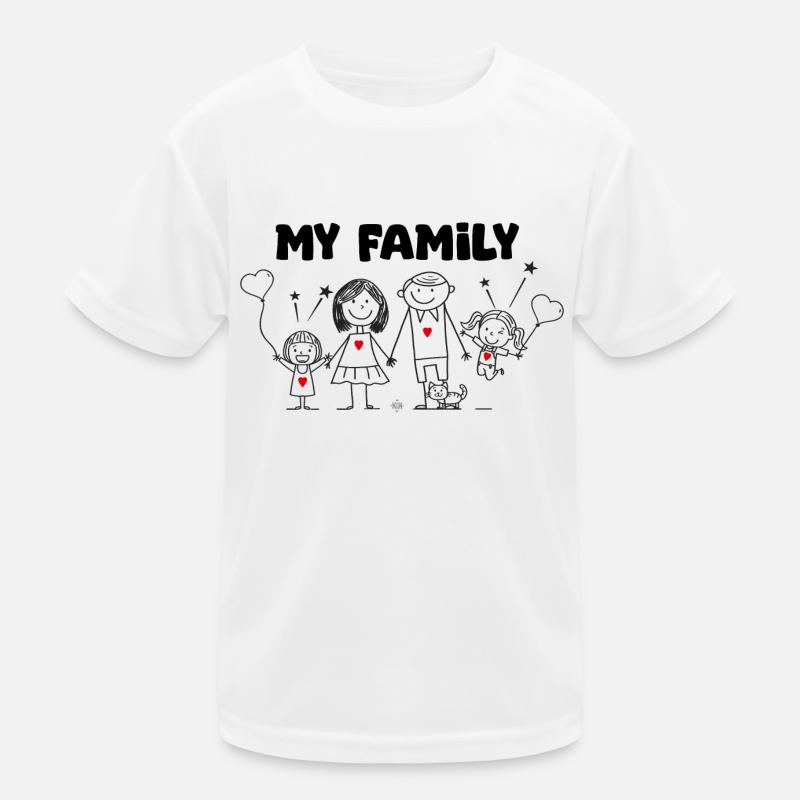 Mein Familiengeschenk Papa Mama 2 Mädchen Katze Kinder Funktions-T-Shirt