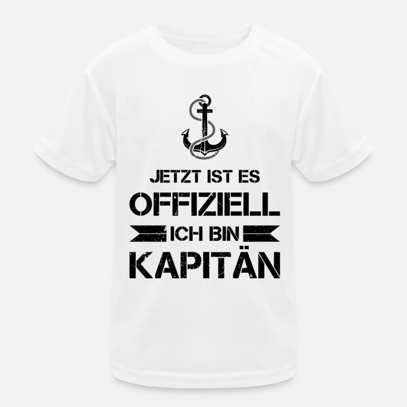 Bootsführerschein Kapitän Motorboot Boot Geschenk - Kinder Funktions-T-Shirt - Weiß