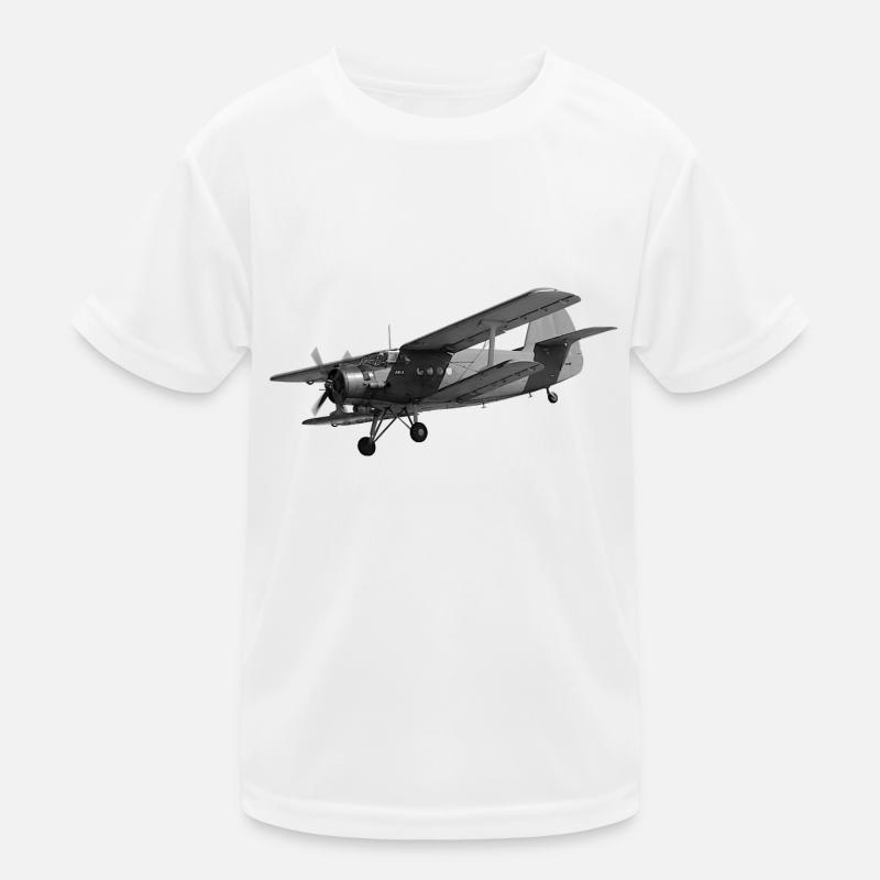 Flugzeug AN2 Doppeldecker Propeller Oldtimer Kinder Funktions-T-Shirt