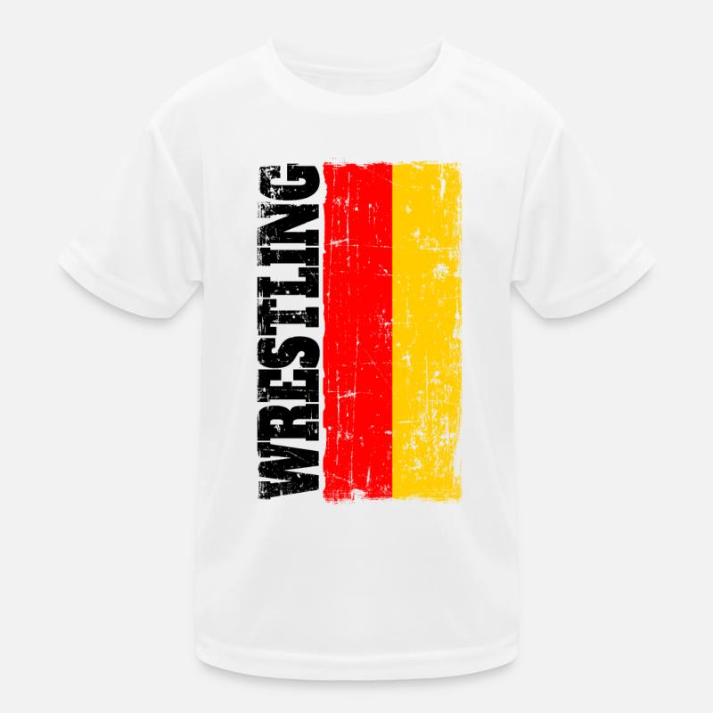 Wrestling Wrestler Flag Flag Germany Kids Functional T-Shirt