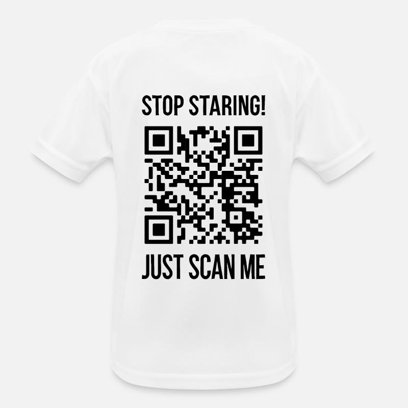 Scan Me QR Code for a Motivational Boost Kids Functional T-Shirt
