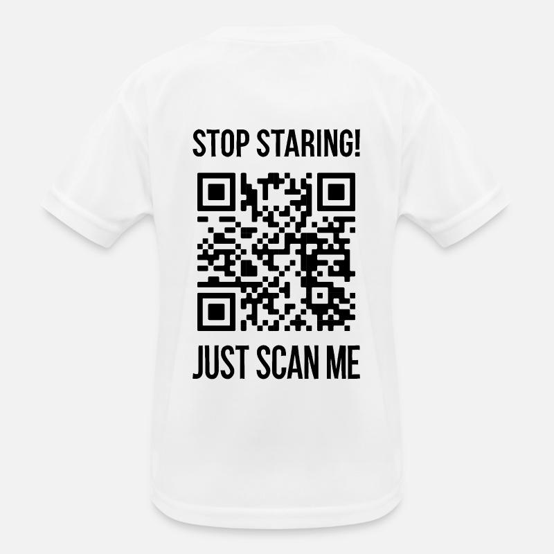 Scanne mich QR Code Wähle jeden Tag Freundlichkeit Kinder Funktions-T-Shirt