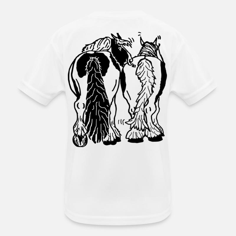 Funny tinker from behind, riding horses Kids Functional T-Shirt