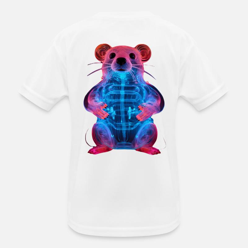 Neon-Leuchtender Ratten-Design Kinder Funktions-T-Shirt
