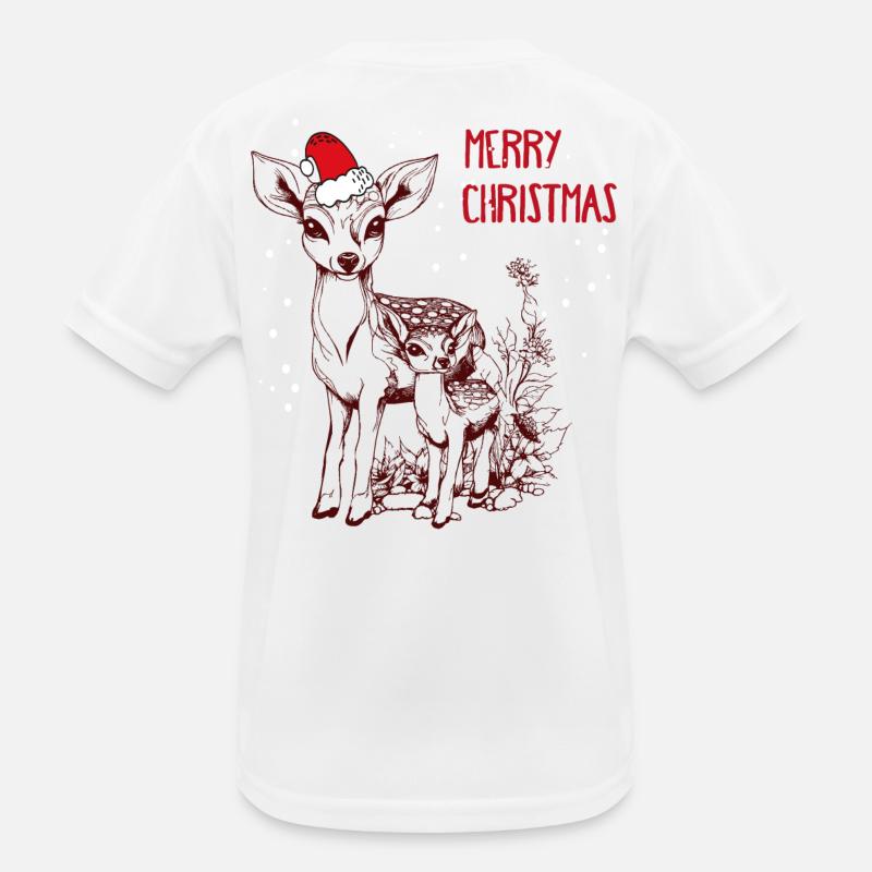 Cerf de Noël avec faon T-shirt sport Enfant