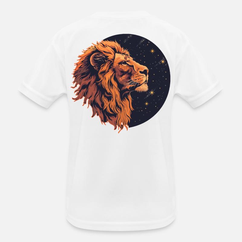 Löwe mit Sternenhimmel Kinder Funktions-T-Shirt