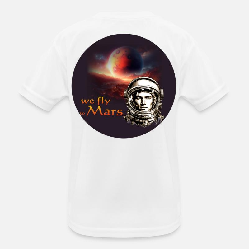 Mars Flight Retro Astronaut Kids Functional T-Shirt