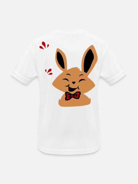 Osterhase - Kinder Funktions-T-Shirt - Weiß - Hinten