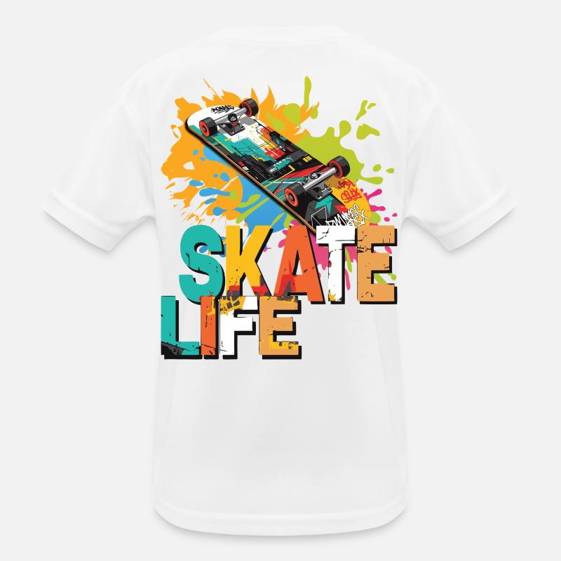skateboard - Kids Functional T-Shirt - white