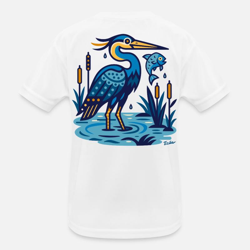 Grey heron Kids Functional T-Shirt