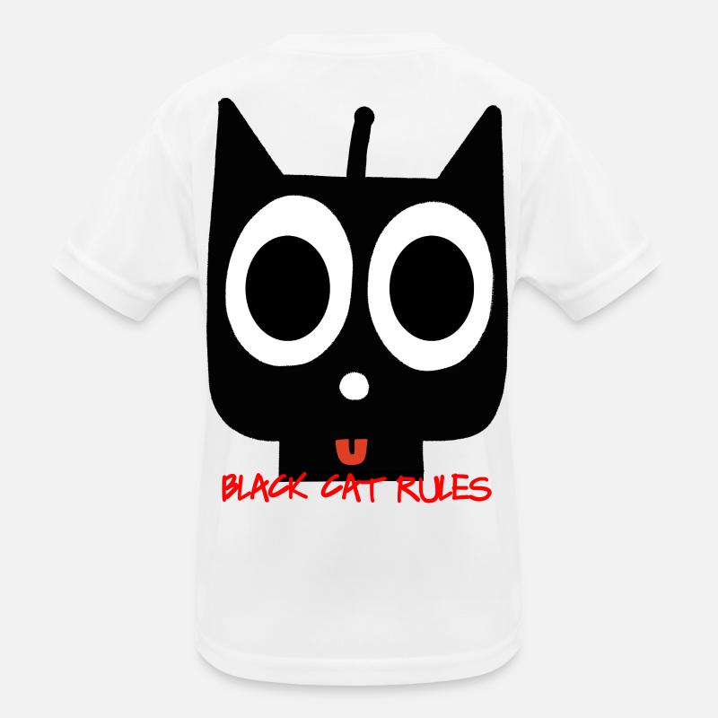 Black Cat Kids Functional T-Shirt