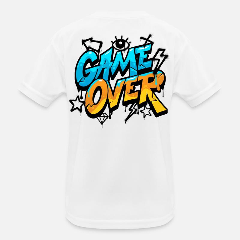 Game Over Graffiti Neon Gradient Kinder Funktions-T-Shirt