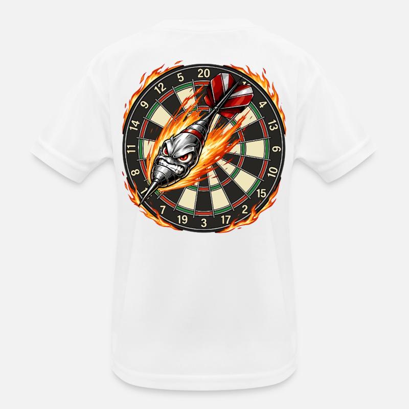 Flammenpfeil trifft Dartboard Kinder Funktions-T-Shirt