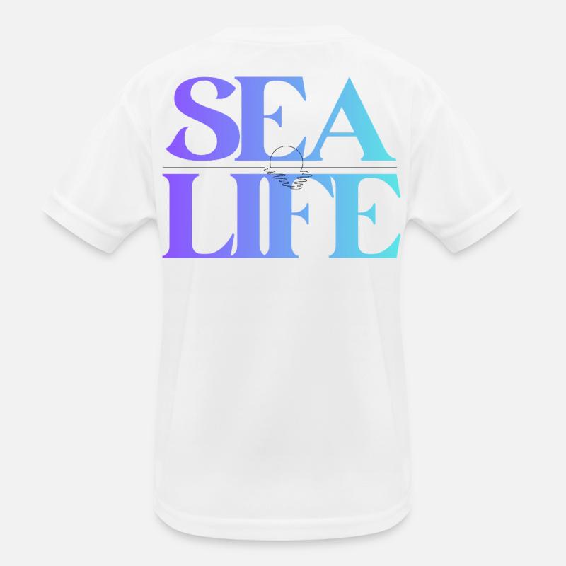 Meeresleben Gradient Schriftdesign Kinder Funktions-T-Shirt