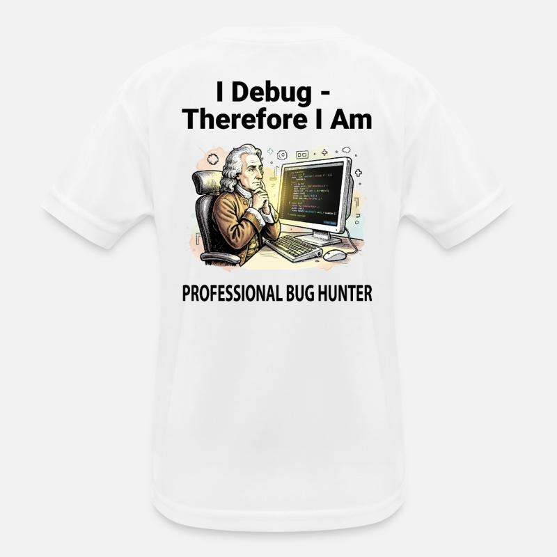 Retro Scholar an der Coding Console – leichter Hintergrund Kinder Funktions-T-Shirt