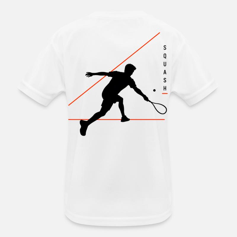 Squash Silhouette mit Neonlinien Kinder Funktions-T-Shirt