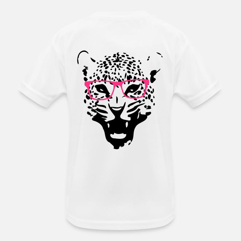 Leopard nerd glasses 2c Kids Functional T-Shirt